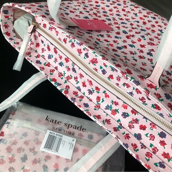 🆕 Kate Spade Shore Street Bold Roses Margareta Tote & Mini Tinie Wristlet Set - Picture 5 of 13